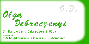 olga debreczenyi business card